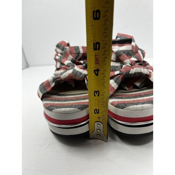 Zara Womens Pink‎ Gray Tie Up Platform Sandals Size 10 - Picture 8 of 9